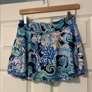 Blue Multi Print Skirt - Women's Floral Pattern Skirt